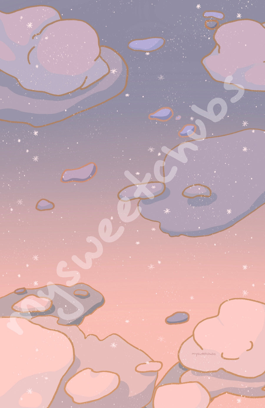 MySweetChubs Snowy Dreamy Skies Digital Wallpaper, photo 3