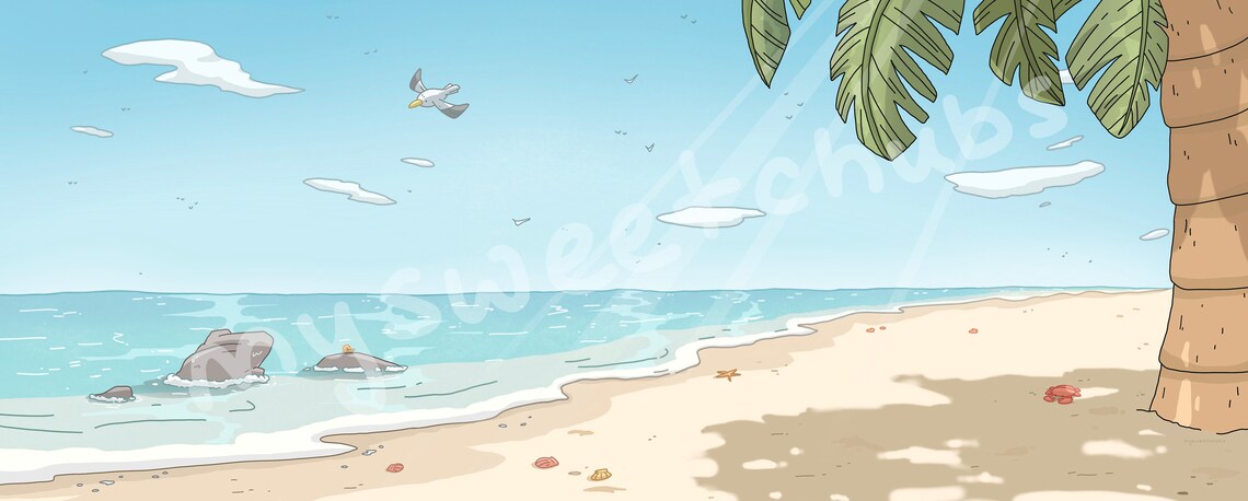 MySweetChubs Tropical Beach Digital Wallpaper, photo 7
