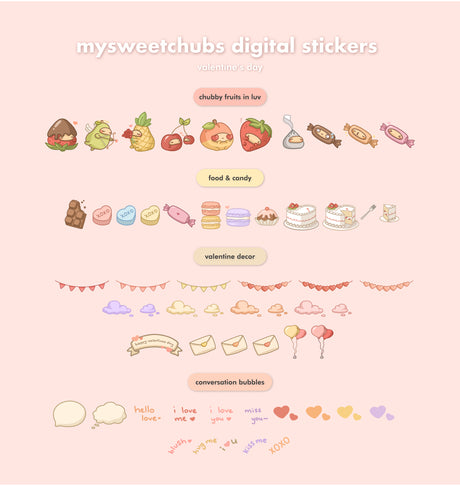 MySweetChubs Valentine's Day Digital Stickers