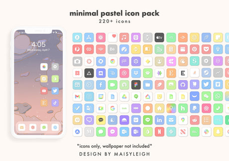 Minimal Pastel iOS App Icon Pack
