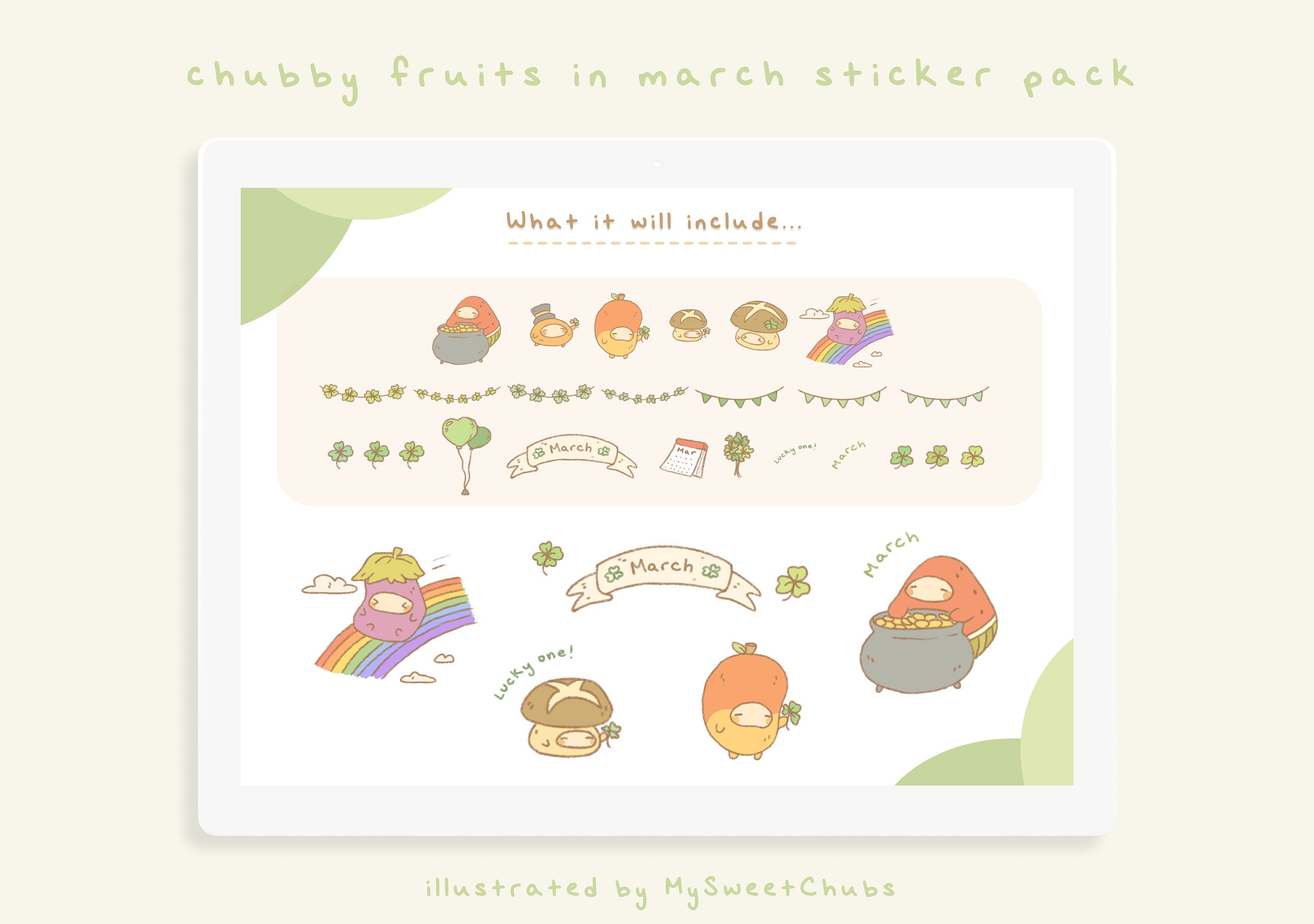 MySweetChubs Chubby Fruits in March Digital Sticker Pack