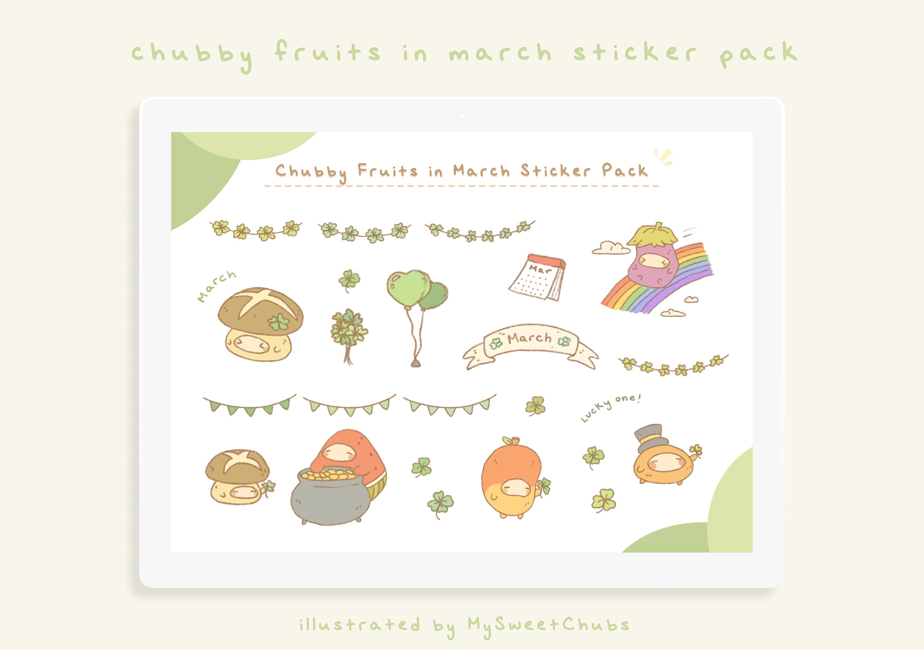 MySweetChubs Chubby Fruits in March Digital Sticker Pack