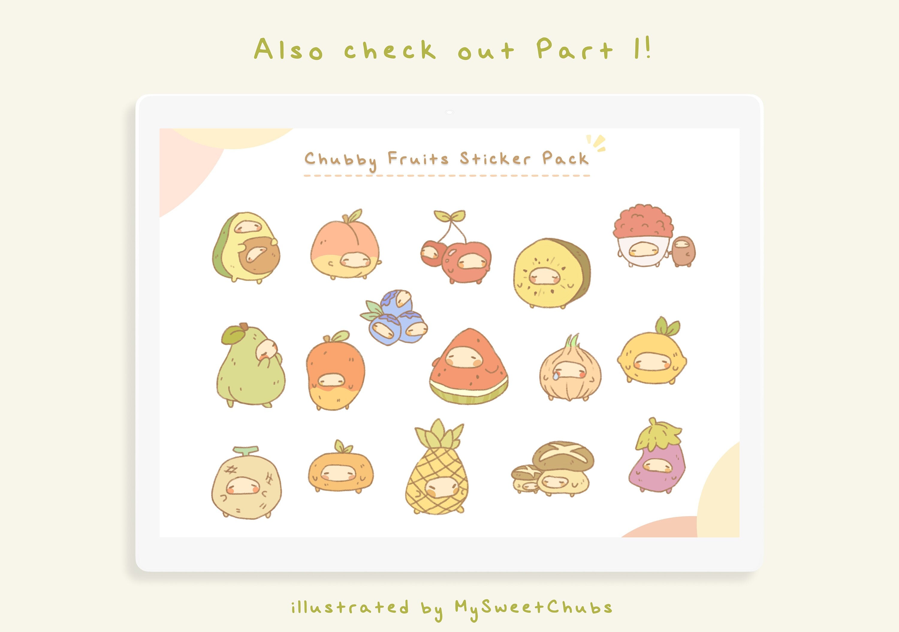 MySweetChubs Chubby Fruits (Part 2) Digital Sticker Pack