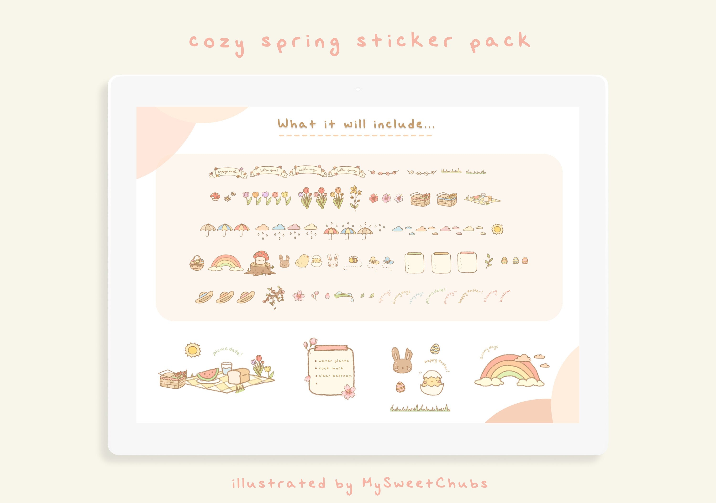 MySweetChubs Cozy Spring Digital Sticker Pack
