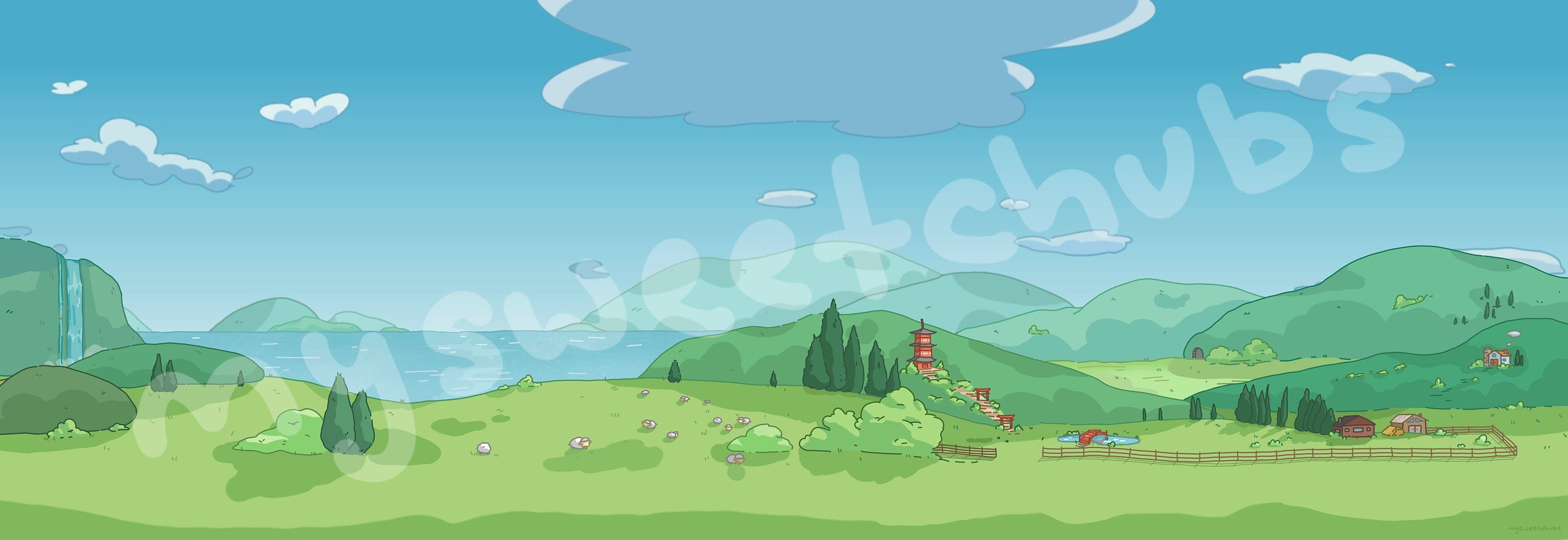 MySweetChubs Rural Life in Summer Digital Wallpaper – Cozyleigh Studios