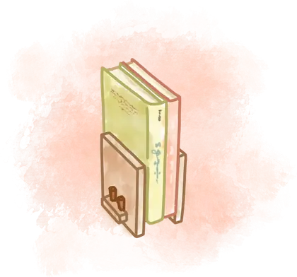 Zen Book Stand in maple, drawn by Ash