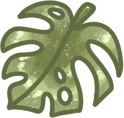 A monstera leaf, drawn by Ash